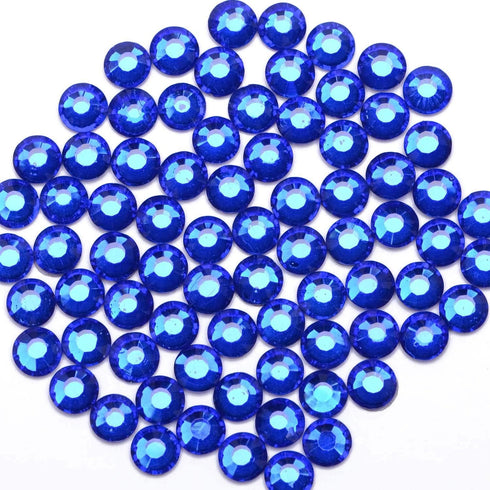 3000 Pieces Hot Fix Glass Flatback Rhinestones HotFix Round Crystal Gems (Sapphire, SS10)...