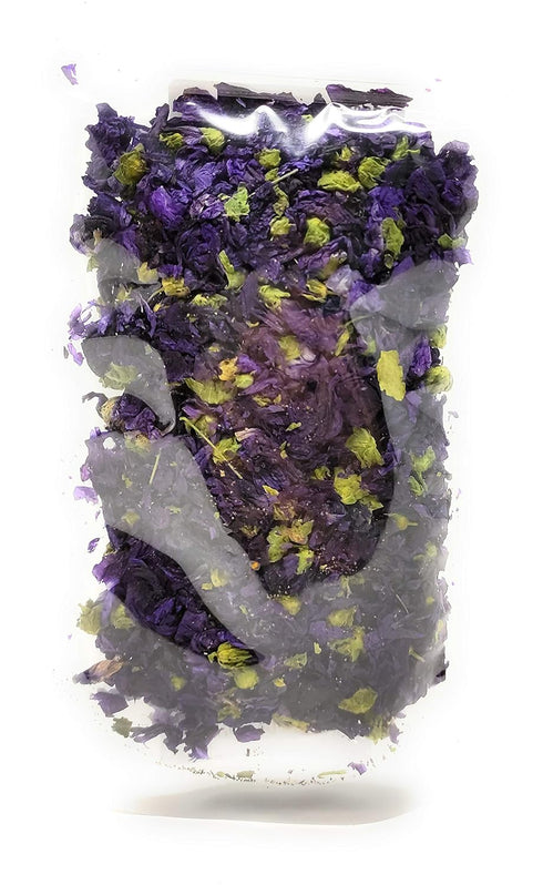 Dried Blue Mallow Flowers - 100% Natual Malva Sylvestris, Net Weight: 0.5oz / 15g - Color-Changing Blue Herbal Tea...