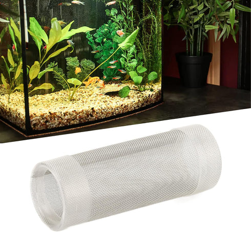 Tnfeeon Stainless Steel Mesh Inflow Aquarium Filter Guard Intake Cover for Shrimp and Fish Aquarium Intake Filter Mesh Cover Fish Mesh Net Straine...