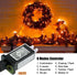 Orange LED Outdoor Halloween Lights, Halloween Decorations, 39 FT 100 LED Mini Lights with 8 Lighting Modes,Connectable String Light Plug in for G...