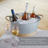 Twine Seaside Jute Rope Wrapped Farmhouse Galvanized Ice Metal Beverage Tub, Wine, Beer Bottle Bucket, 4.5 Gallons...