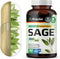 BIO KRAUTER Sage Supplement Capsules 1000 mg - 250 Vegan Caps - Supplement with Salvia Officinalis - Immune & Digestive Support - Rich in Antioxid...