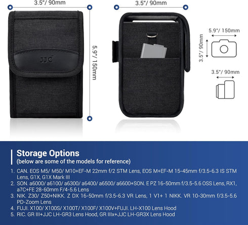 JJC Travel Carrying Camera Case Pouch for Sony A6700 A6000 A6100 A6400 A6500 A6300+16-50mm Lens, Fuji X100VI X100V Protective Case, for Ricoh GR3x...