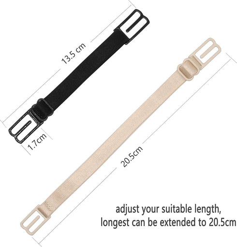 6 Pieces Bra Strap Clips Elastic Adjustable Non-Slip Strap Holder Conceal Straps - Conceal Straps - Cleavage Control ?Beige, White and Black ?...