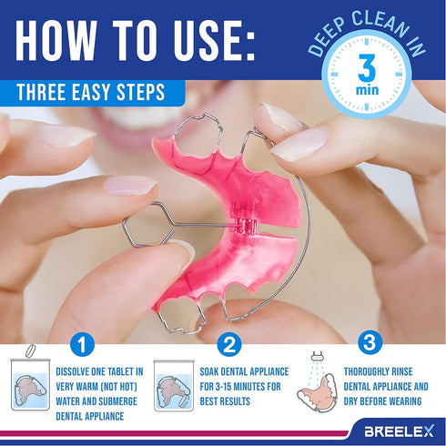 Denture Cleaning Tablets - 120 Retainer Cleaner Tablets for Aligner, Mouth & Night Guard - FSA HSA Approved Products - Dental Cleanser for Nightgu...