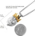 HZMAN Men's Silver Gold Tone Stainless Steel Lion King Pendant Necklace Cable Wheat 22+2" Chain...