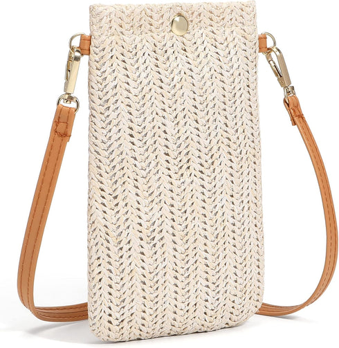 Small Straw Woven Crossbody Bag Cell Phone Purse Shoulder Straw Clutch Summer Beach Wallet Handbags For Women Girl Vacation...