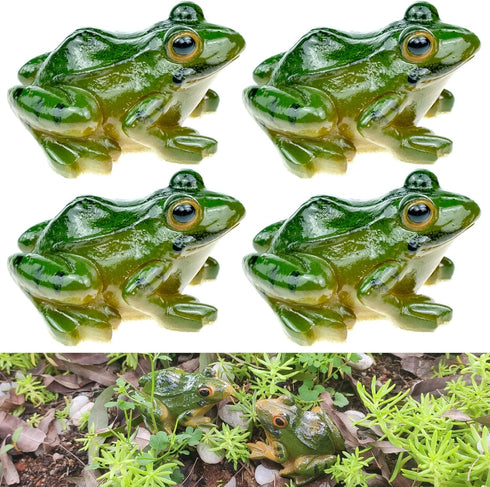 4 PCS Miniature Frog Statue, Outdoor Garden Frog Figurines Decoration, Mini Cute Frog Figures for Patio Yard Micro Landscape Fairy Garden Ornament...