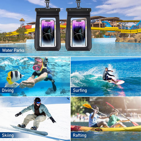 Floating Waterproof Phone Pouch, 2Pack IP68 Waterproof Phone Dry Bag Case with Zip Lock Seal for iPhone 15 14 13 12 11 Pro Max Plus Samsung, Phone...