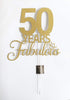 50 Years Fabulous Cake Topper, 50th Birthday Cake Topper, 50th Anniversary Cake Topper with Gold Glitter...
