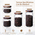 480ML/16Oz Clear Cute Glass Storage Canister Holder with Stackable Airtight Wood Lid, Modern Decorative Small Container Jar for Coffee, Spice, Can...
