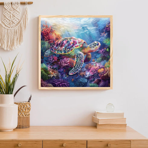 Ohhvvow Sea Turtle Diamond Art Painting Kits for Adults, Full Drill Diamond Dots Paintings for Beginners Round 5D Paint with Diamonds Pictures Gem...