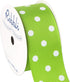 Ribbli Grosgrain Polka Dot Craft Ribbon,1-1/2 Inch,10-Yard Spool,Apple Green with White Dots,Use for Hair Bows,Gift Wrapping,All Crafting and Sewi...