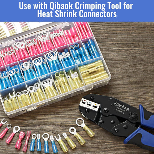 Qibaok 250 PCS Heat Shrink Wire Connectors Electrical Terminals Kit Waterproof Marine Automotive Terminals Set...