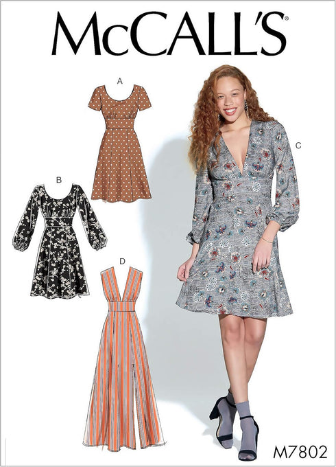 McCall's Patterns M7802E5 McCall's Women's Open Neckline Dress Sewing Patterns, Sizes 14-22, 14-16-18-20-22, White...