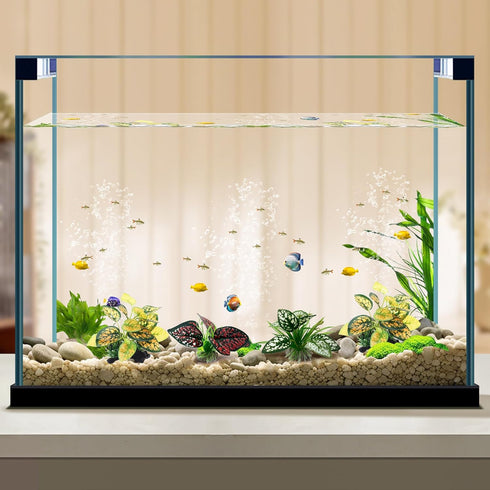 Reptile Artificial Plants, Terrarium Plants Decorations Supplies, Aquarium Fish Tank Plant, Amphibian Habitat Hideout Tank Accessories(M Set-4pcs/...