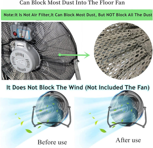 Fan Cover for 16 Inch High Velocity Floor Fan,16" Air Circulator Fan Dustproof Net Mesh Cover,Children Finger Safety Protection Covers for 16 in T...