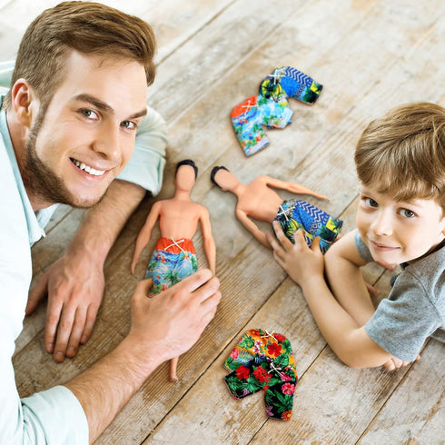 Bencailor 6 Pcs Doll Clothes Boy Doll Beach Shorts Tropical Print Swimsuit Doll Accessories for Boy Dolls (Stylish)...