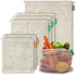 6 Reusable Produce Bags Grocery Washable | Organic Cotton Mesh Produce Bags | Double-Stitched & Tare Weigh | Mesh bags for vegetables | Cotton Pro...