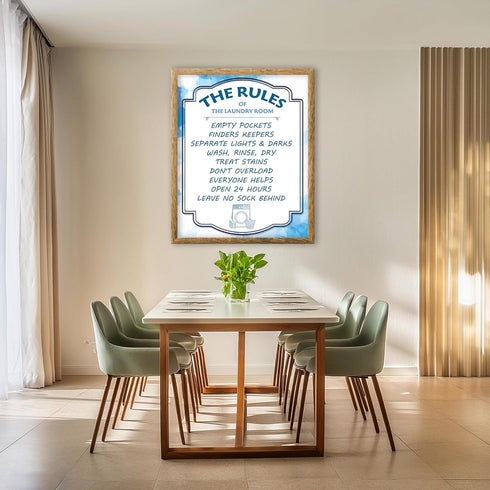 Posterizer 1 pcs-Rules of the Laundry Room-Wall Art for Laundry Rooms- Gift for Men Women Entrepreneur Teens- unframed wall art...