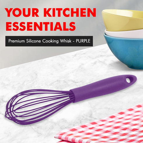 Chef Craft Premium Silicone Wire Cooking Whisk, 10.5 Inch, Purple...