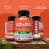 NutriFlair Vitamins D3 (5000iu/125mcg) + K2 (as Mk7) - Made with Plant-Based Ingredients Plus BioPerine Black Pepper Extract, 90 Capsules - Suppor...