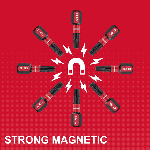 30 Pieces T20 1 In. Impact Tough Magnetic #20 Torx Head Power Bits, S2 Alloy Steel T20 Screwdriver Bits Set...