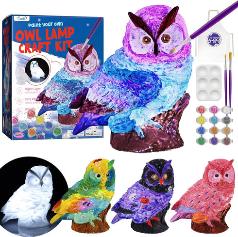Paint Your Own Owl Lamp Kit, Art Supplies Arts & Crafts Kit, Painting kit for Kids 6-12, Arts and Crafts for Kids Ages 8-12, Toys Girls Boy Birthd...