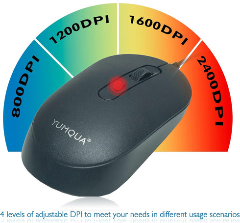 M104 Wired Computer Mouse 3 Pack, Silent Optical USB Corded Mouse Mice Bulk for Laptop PC Chromebook, Black...