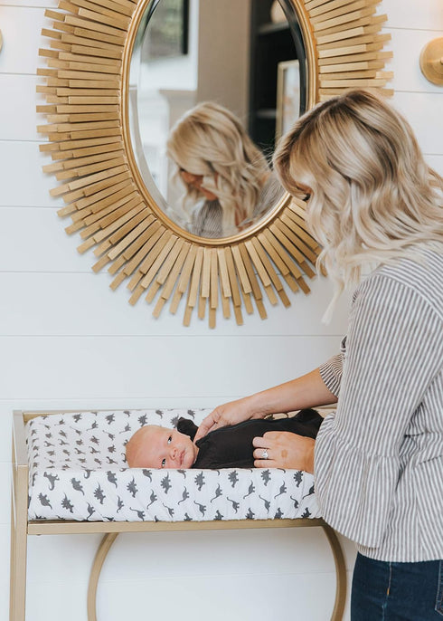Premium Knit Changing Pad Cover by Copper Pearl: Soft, Stylish, and Universal Fit for All Standard Diaper Changing Pads, Trendy Design Changing Pa...