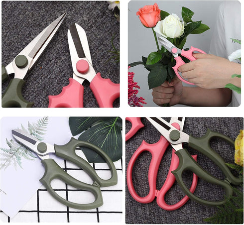 Leize Garden Flower Scissors, Premium Thickened Stainless Steel Floral Shears, Strong Pruner for Flowers, Branches and Leaves...