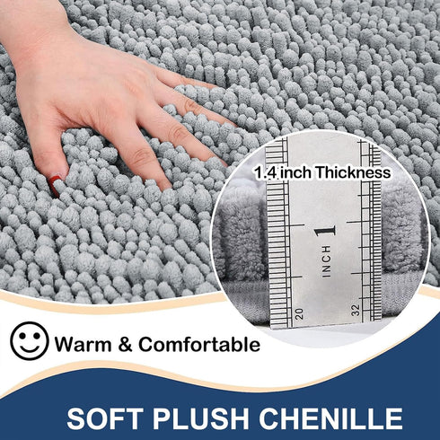 Arotive Luxury Chenille Toilet Rugs U-Shaped, Extra Soft Thick Absorbent Toilet Mat, Non-Slip Shaggy Plush Contour Bathroom Rugs, Machine Wash Dry...