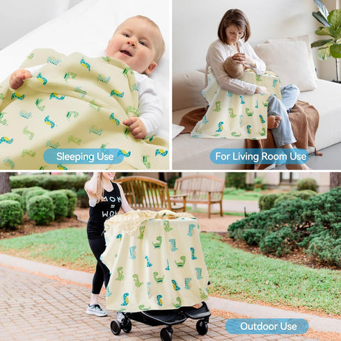 Baby Blanket for Boys Girls Super Soft Blanket,Fluffy Cool Lightweight Baby Receiving Blankets,Double Layer with Dotted Backing for Toddler Nurser...