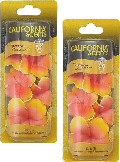 California Scents Scented Necklace, The Perfect Lei for Your Car - Hanging Flower Air Freshener (2 Packs, Tropical Colada)...