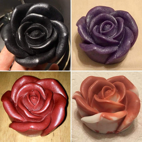 2Pcs/Set 3D Rose Flower Candle Molds, Rose Shaped Craft Art Silicone Mold for Fondant Cake Decoration Making Beeswax Candle Handmade Soap Lotion B...