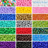 2200pcs Glass Seed Beads Bulk, 4mm 6/0 Pony Beads Bulk for Jewelry Making Mini Spacer Beads Loose Beads Craft Small Glass Seed Beads for DIY Brace...