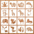 16 Pieces Animal Theme Stencils Farm Reusable Painting Stencils for Scrapbooking Drawing Tracing DIY Furniture Wall Floor Fabric Decors, 5X5 Inche...
