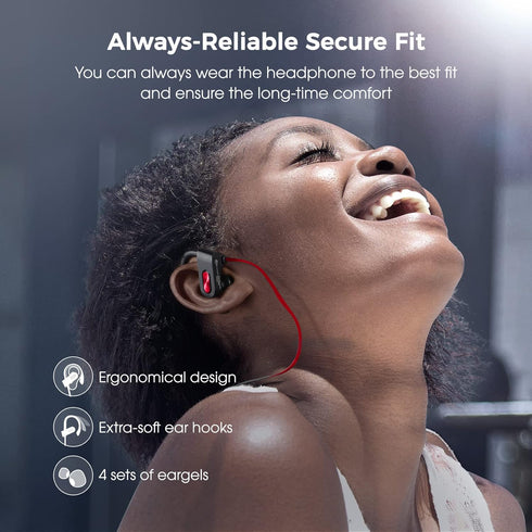 Bluetooth Headphones, Deep Bass Wireless Running Headphones w/16 Hrs Playtime, Bluetooth Earbuds in-Ear w/Earhooks, IPX7 Waterproof Sports Earphon...