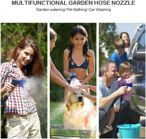 Garden Hose Sprayer Nozzle, Water Hose Nozzle with 10 function Patterns Heavy Duty, On Off Valve, High Pressure Hose Sprayer Nozzle for Garden Hos...