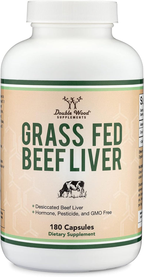 Beef Liver Capsules (1,000mg of Grass Fed, Desiccated Beef Liver per Serving, 180 Capsules, 3 Month Supply) Beef Liver Supplement for Digestion, I...
