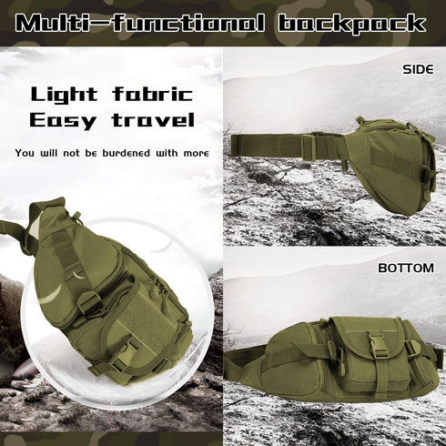 Tactical Fanny Pack, Military Outdoor Waist Bag Belt Packs Hip Bumbag Utility Bags with Adjustable Strap for Cycling Hiking Hunting (Green)...