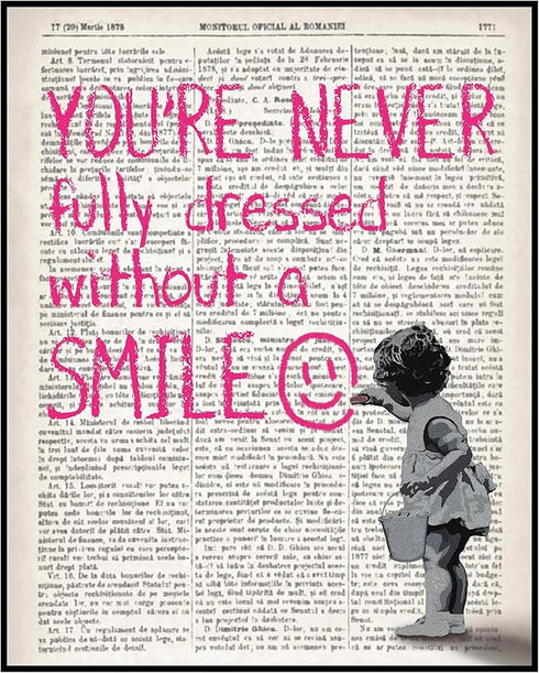 Posterizer 1 pcs-You're never fully dressed without a smile quote-Motivational & Inspirational Art-Gift for Couples boyfriend girlfriend Husband W...