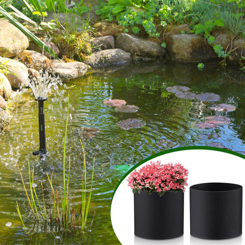 8 Pcs Plant Pots for Pond Plant Baskets Heavy Duty Fabric Pots Black Nonwoven Fabric Plant Pot Breathe Reusable Grow Pots for Pond, Garden, Aquati...