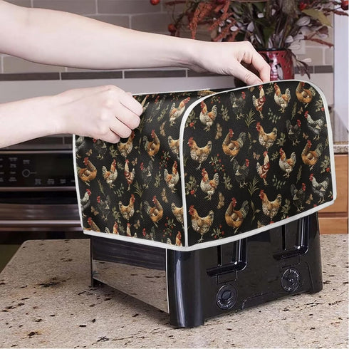 Toaster Cover Microwave Toaster Oven Grill Dust Cover Compatible with 4 Slice Toaster Dust Protection Washable Stain Resistant Gift for Women, Roo...