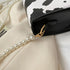 Cow Print Clutches Pearl Strap Evening Purse Mini Handbag Crossbody Bag...