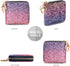 GEEAD Small Glitter Wallet for Women Girls Mini Coin Purse Pouches with Key Ring...