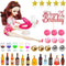 Mini Wine Bottles Cake Toppers With 12 Mini Wine Bottles 5 Mini Wine Glasses 1 Toilet Toy 1 Beauty Doll 21st Birthday Cake Topper for Celebrating ...