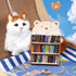 64Pcs Mini Bookcase Toy Book Shelf Wood Doll House FurnitureModel Library Decor Four Floors Storage Shelves Pretend Play 1:12 Accessories scene Ha...