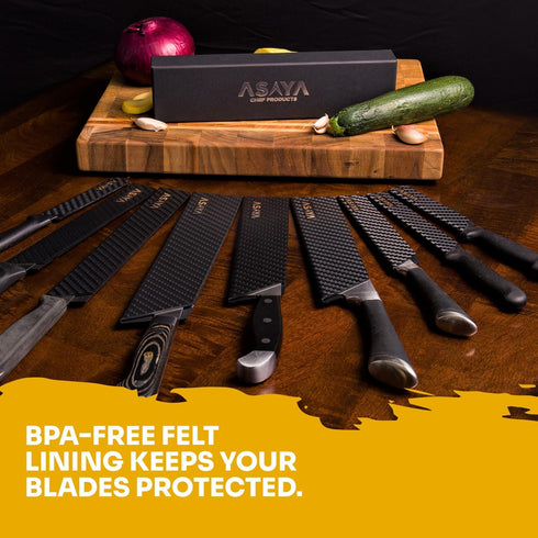 Asaya Professional Knife Edge Guards -Universal Blade Covers - Extra Strength, ABS Plastic and BPA-Free Felt Lining, non-Toxic and Food Safe - Kni...