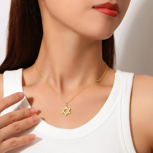 925 Sterling Silver Matte Brush Star of David Pendant Necklace 18 inch...